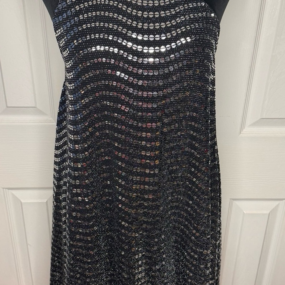 EVERLY SEQUENCE DRESS-SZ MED silver/black